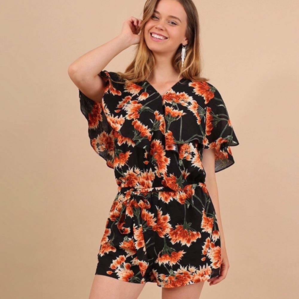 Ruffled Floral Romper